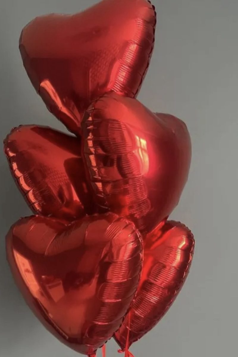 5 Piece Heart Shape Balloon -Helium Filled