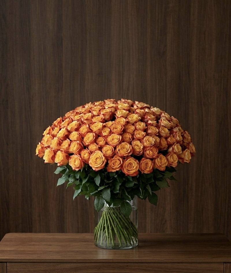 25 Fresh Orange Rose (Wholesale)