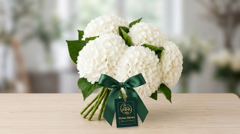 5 Pcs Hydrangea White