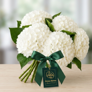 5 Pcs Hydrangea White