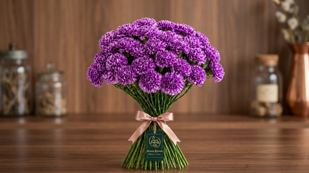 25 Pcs purple carnation