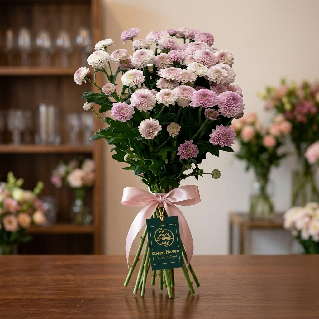 10 Stem Pink Santini Flowers