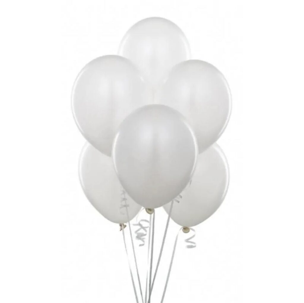 White Balloon 5 Piece-Helium Filled