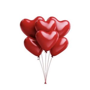 6 Pieces Latex Heart Balloon (Helium Filled)