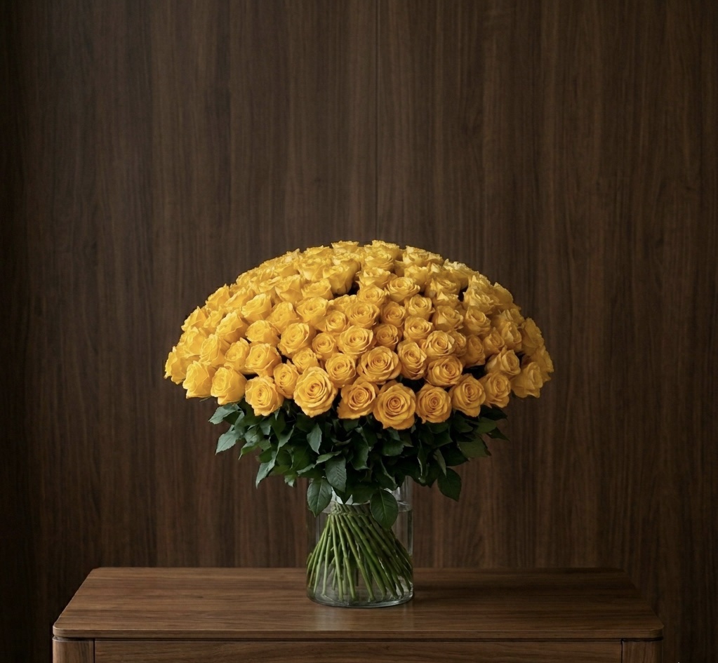 75 fresh yellow roses,