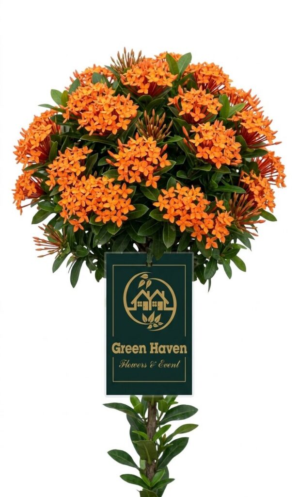 Orange Ixora mini Glow Dwarf Plant (( WITHOUT THE POT ))