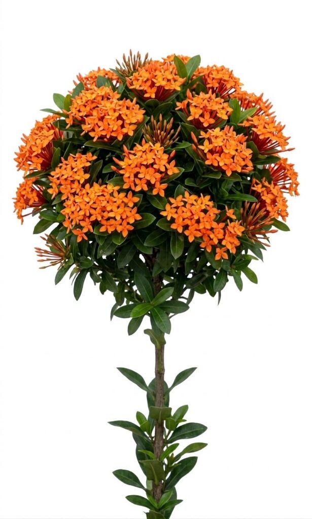 Orange Ixora mini Glow Dwarf Plant (( WITHOUT THE POT ))