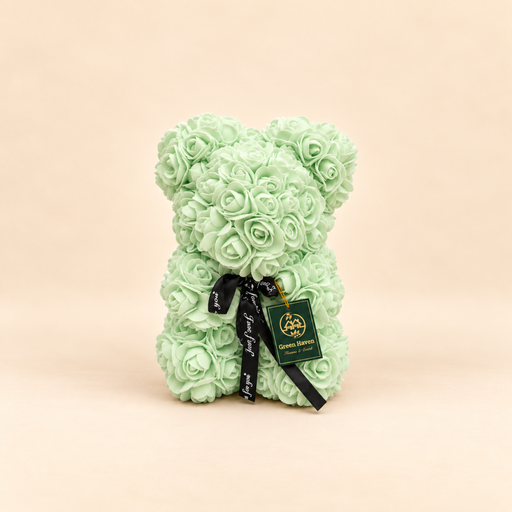 Mint Green Rose Teddy Bear