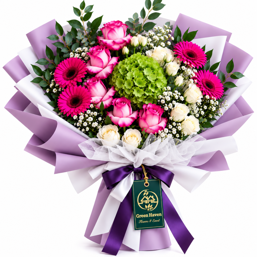 Royal Lavender & Pink Elegance Bouquet