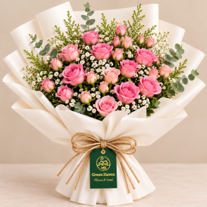 Blushing Pink Rose Elegance Bouquet