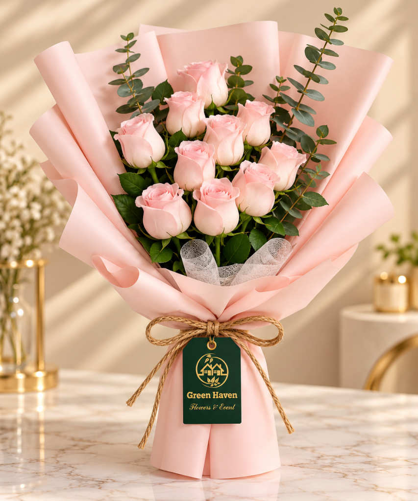 Blush Harmony Pink Rose Bouquet