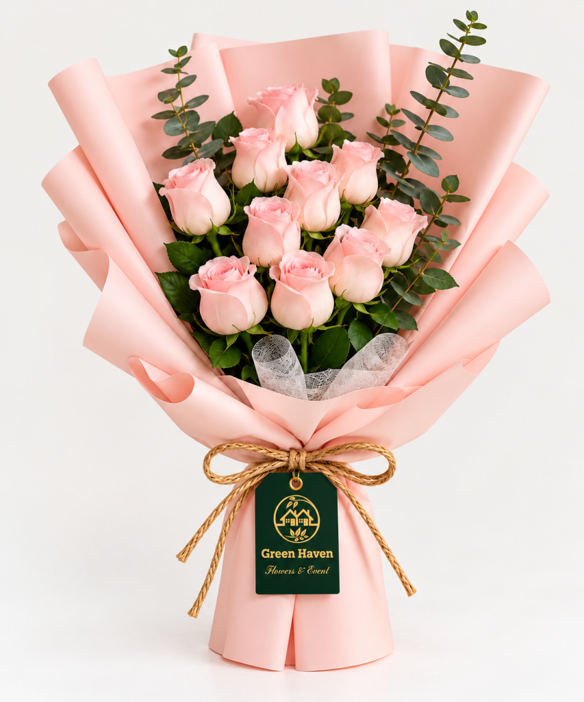 Blush Harmony Pink Rose Bouquet