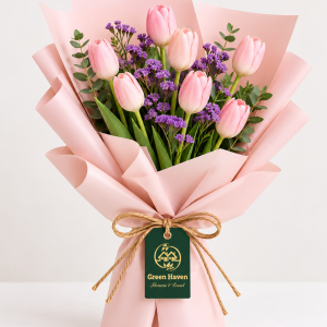 Blushing Tulip Elegance Bouquet