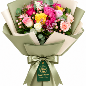 Golden Blush Rose Bouquet
