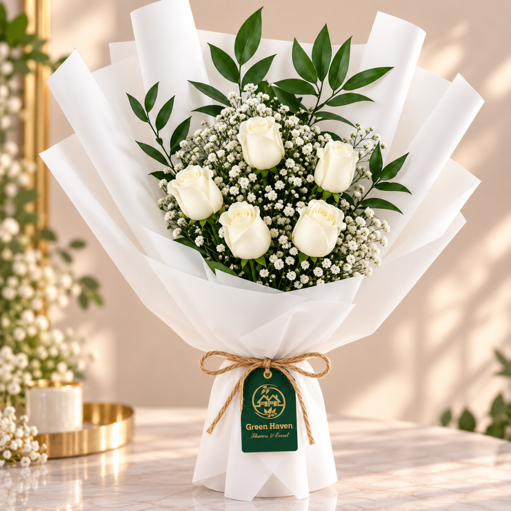 Pure White Rose Elegance Bouquet