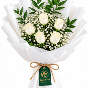 Pure White Rose Elegance Bouquet