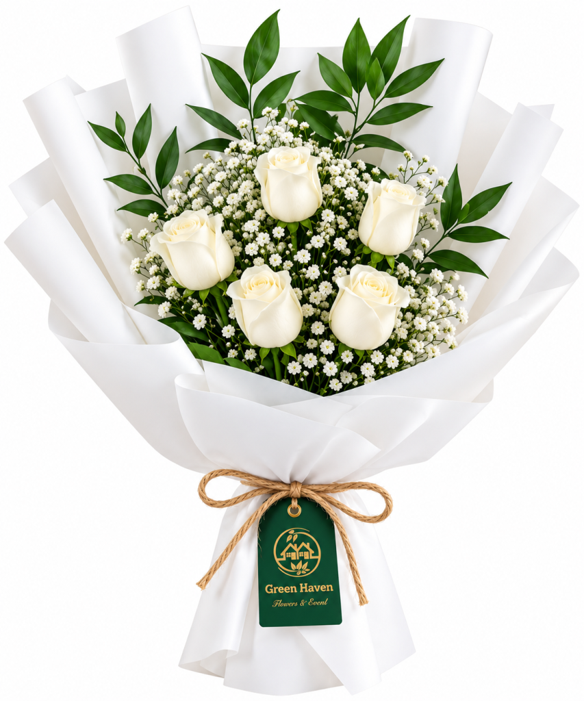 Pure White Rose Elegance Bouquet