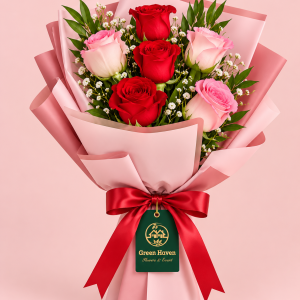 Romantic Red & Pink Rose Bouquet