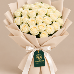 Pure Elegance White Rose Bouquet