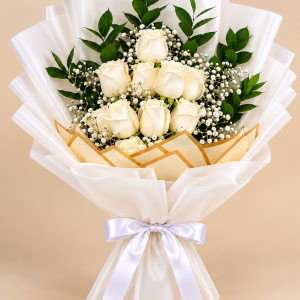 Ivory Grace White Rose Bouquet