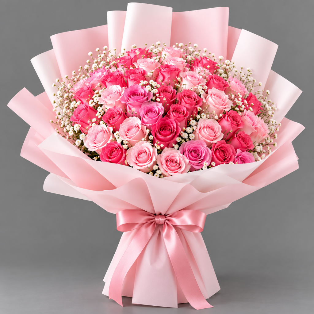 Pink Royal Romance Rose Bouqu