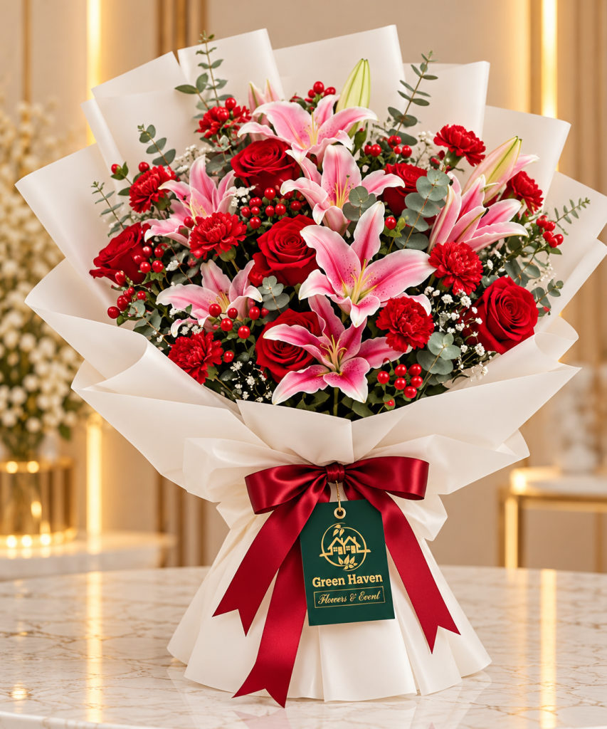 Crimson Lily Romance Bouquet