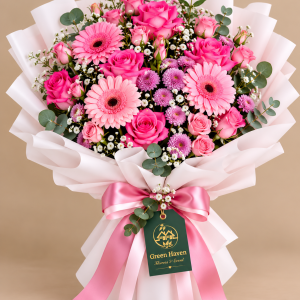 Pink Elegance Rose & Gerbera Bouquet