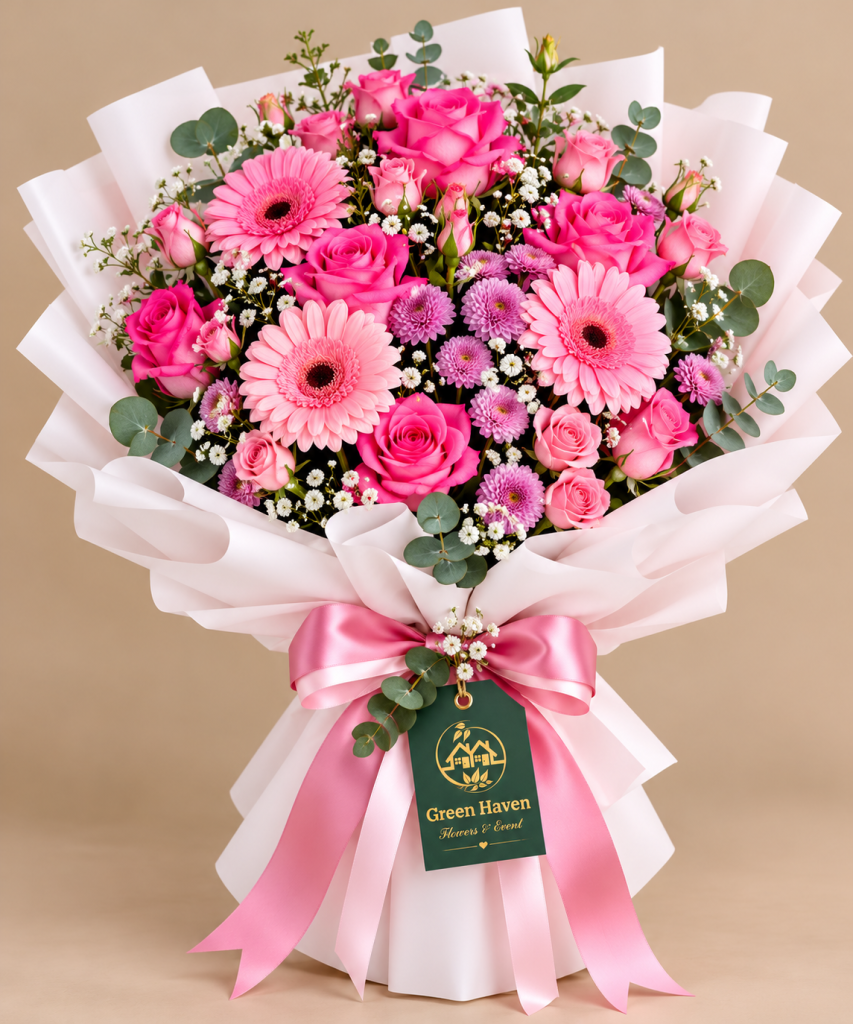 Pink Elegance Rose & Gerbera Bouquet