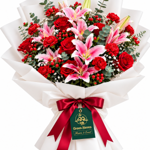 Crimson Lily Romance Bouquet