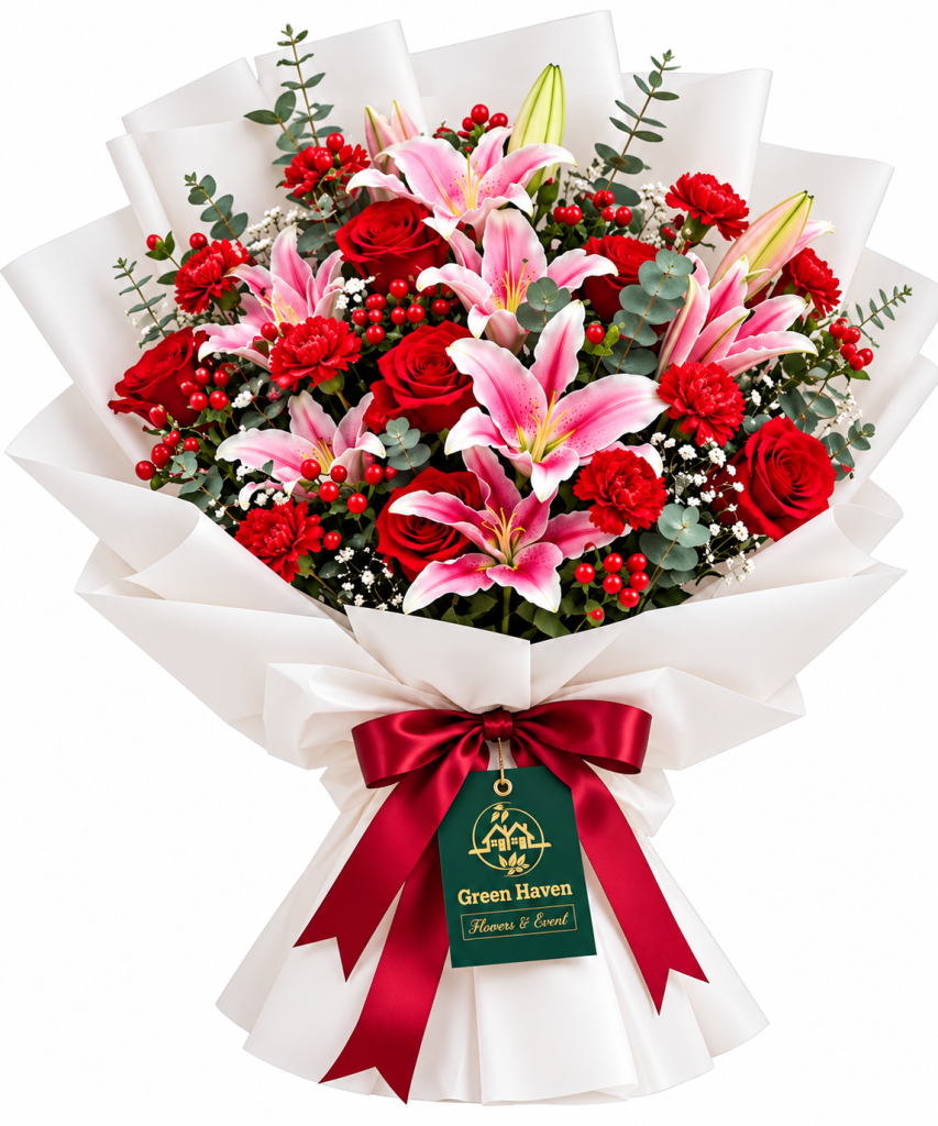 Crimson Lily Romance Bouquet