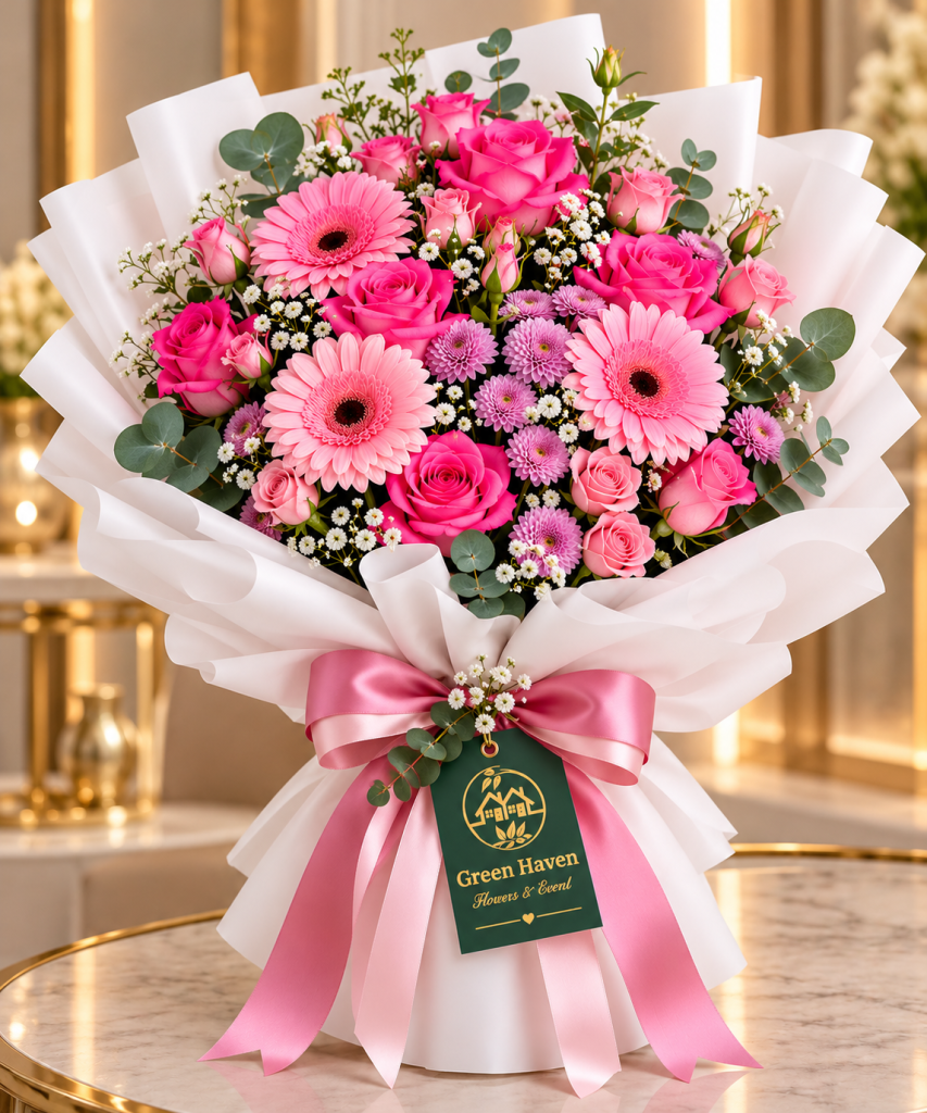 Pink Elegance Rose & Gerbera Bouquet