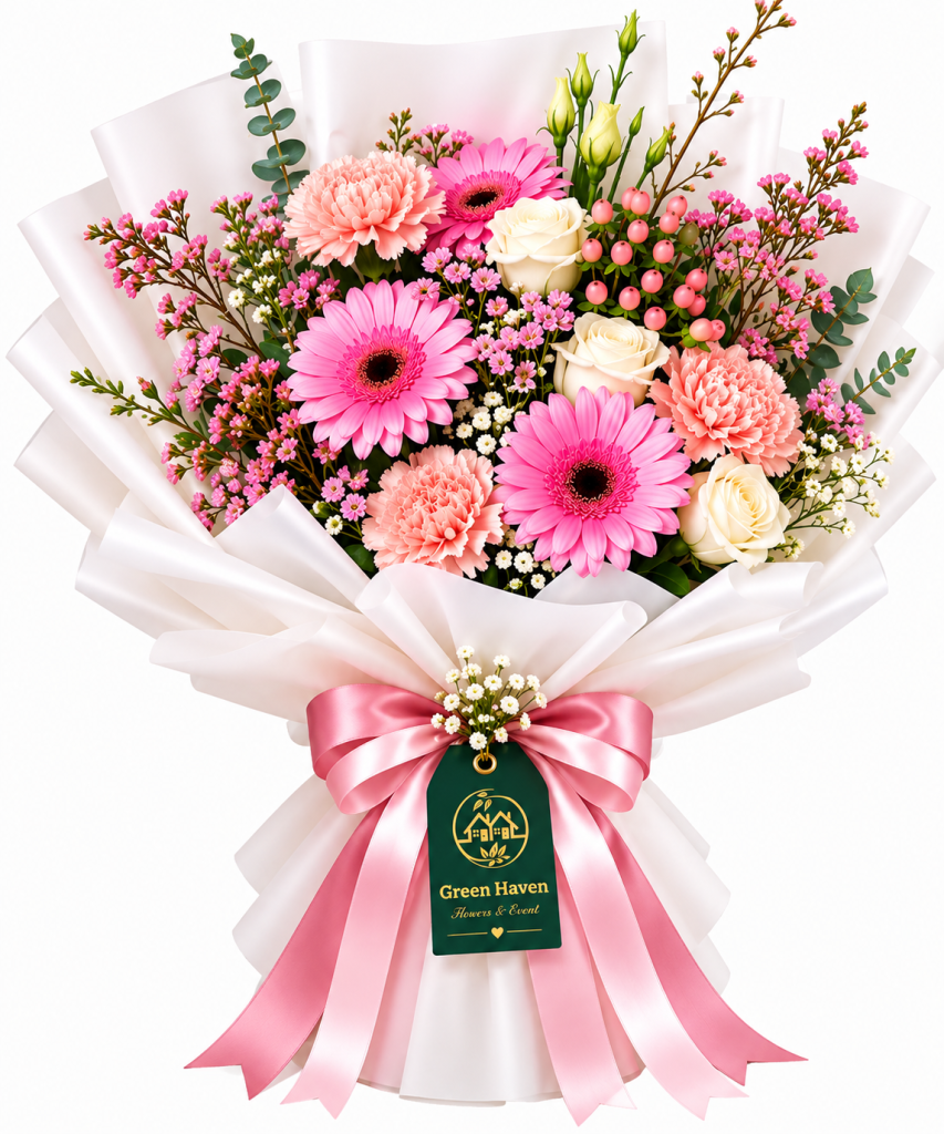 Blushing Grace Gerbera & Carnation Bouquet