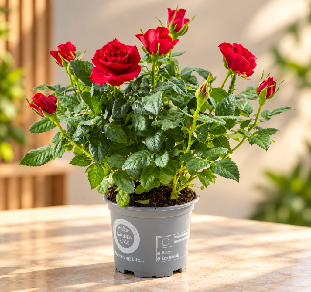 Red Rose Flowering Plant