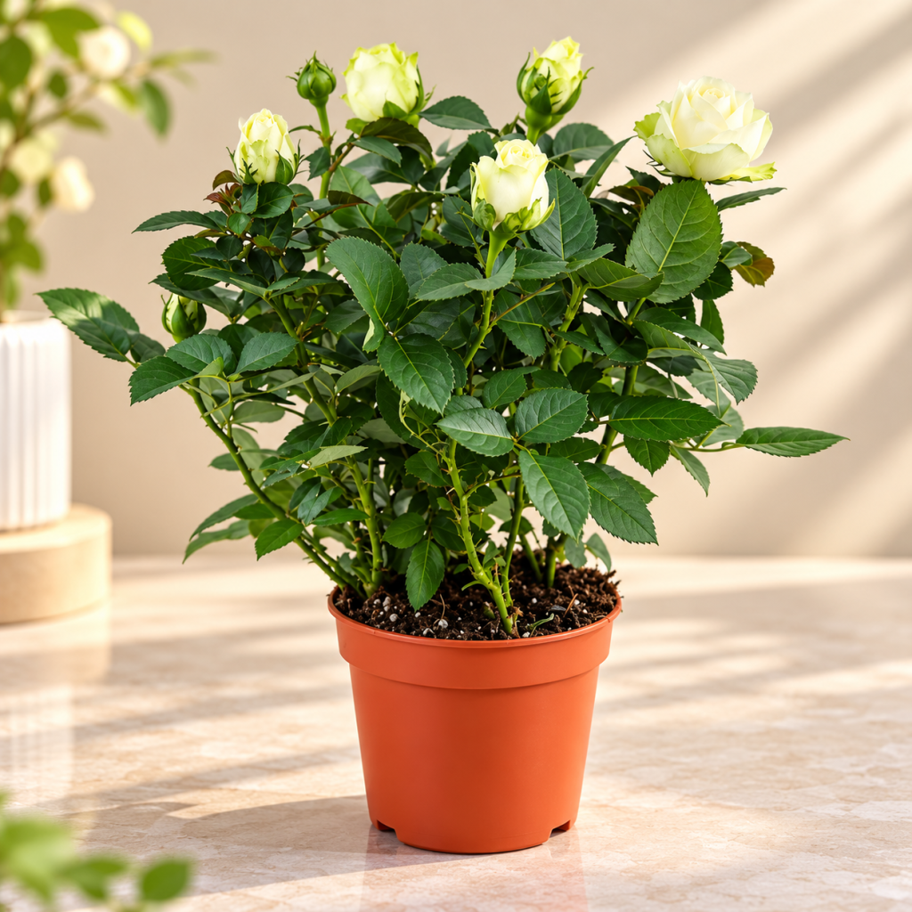 White Rose Flowering Plant