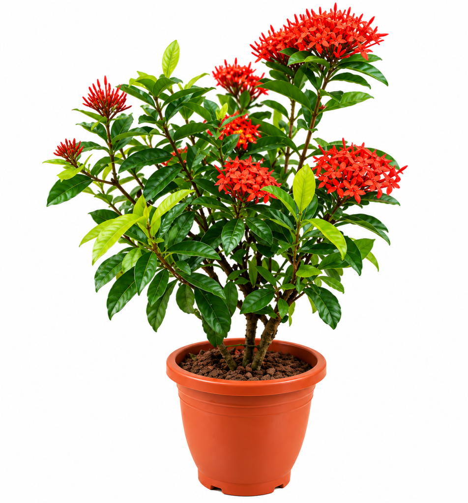 Red Ixora Plant (Jungle Geranium)