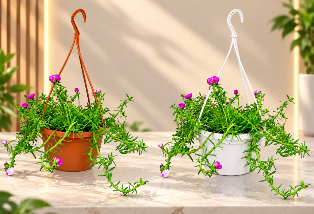 Pink Portulaca Hanging Basket (1 Peace)