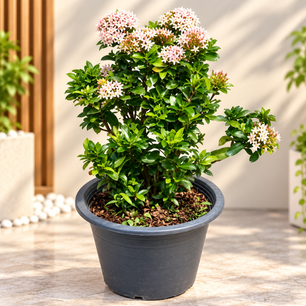 Light Pink Ixora Flowering Plant