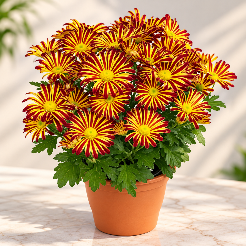 Bicolor Chrysanthemum (Red & Yellow)