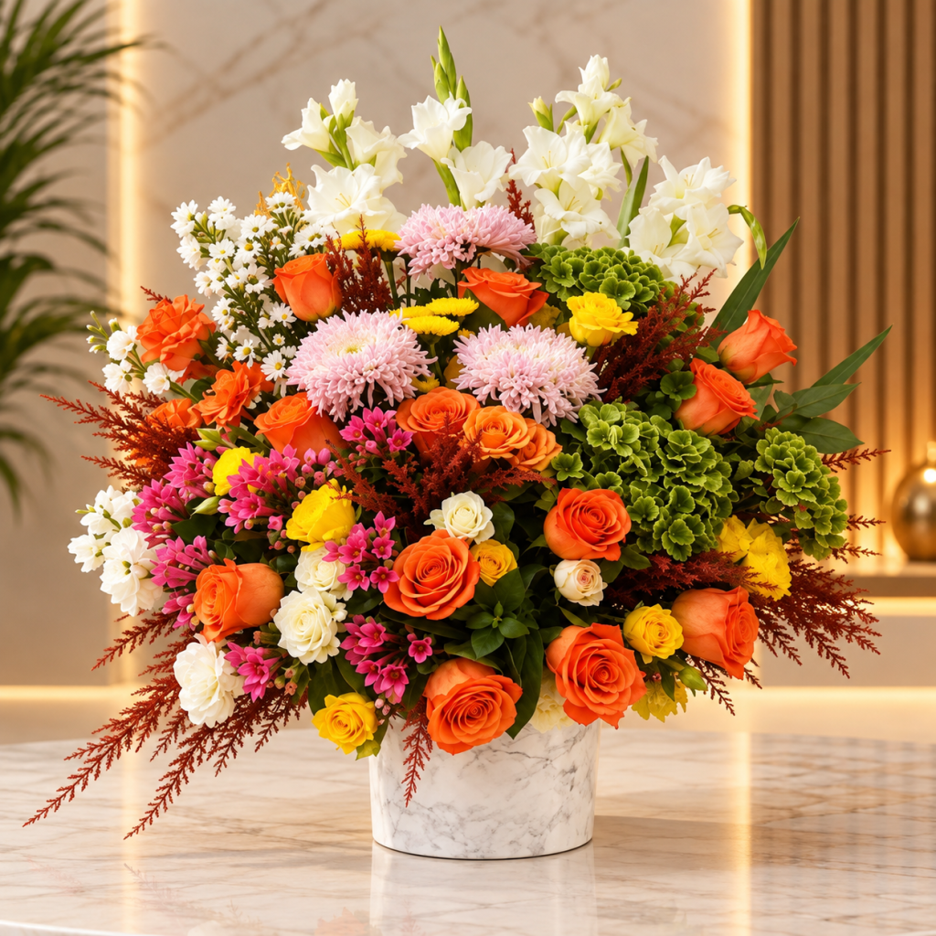 Sunset Bloom Luxury Flower Arrangement