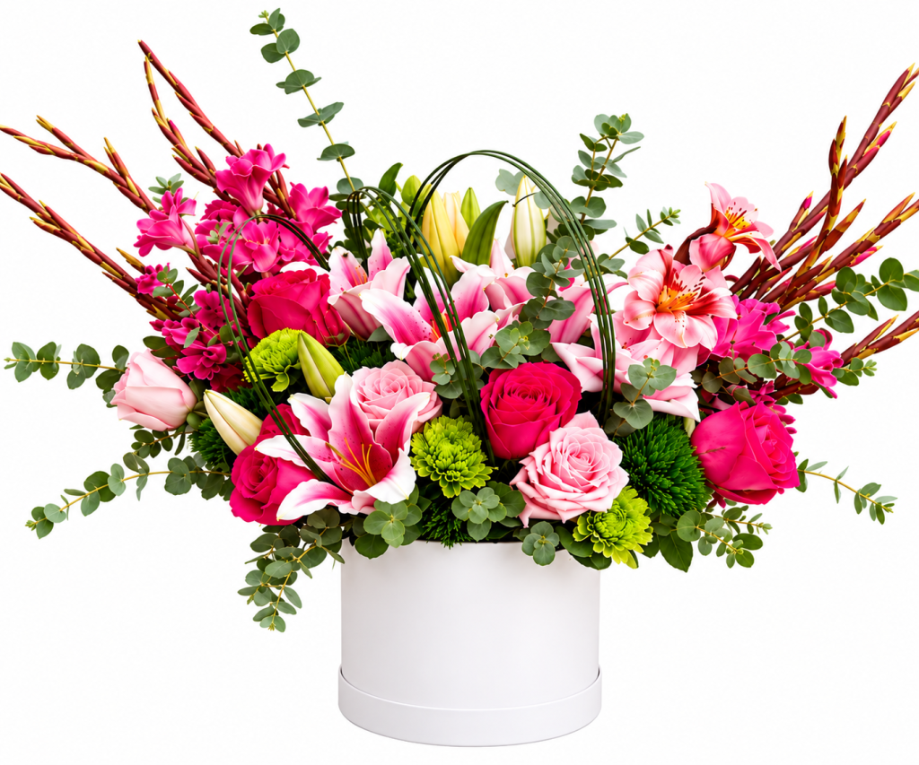 Fuchsia Lily Luxury Flower Box