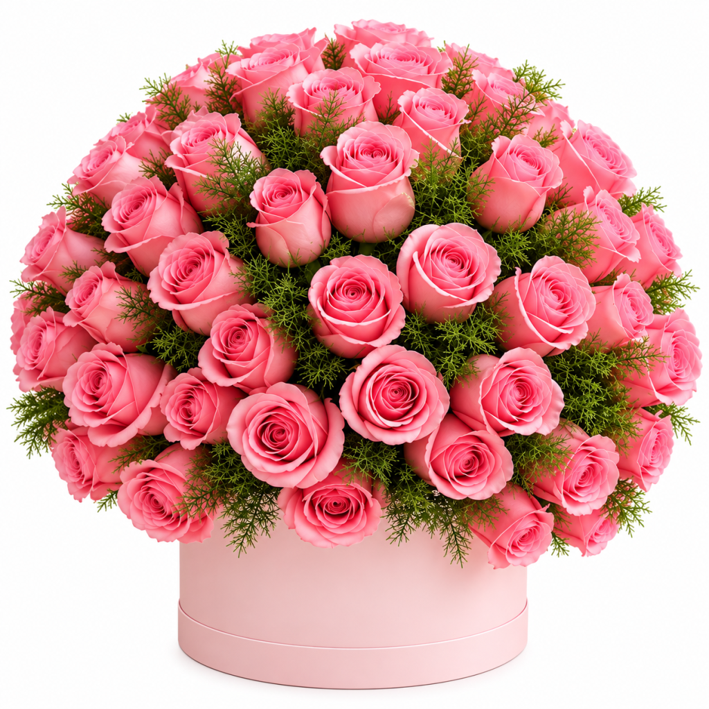 Pink Rose Paradise Luxury Flower Box