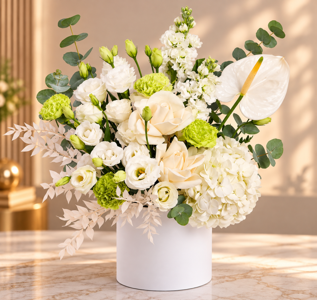 Ivory Elegance Luxury Flower Box