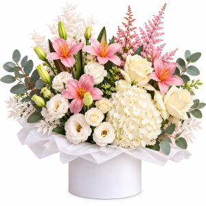 Blushing Lily & Ivory Rose