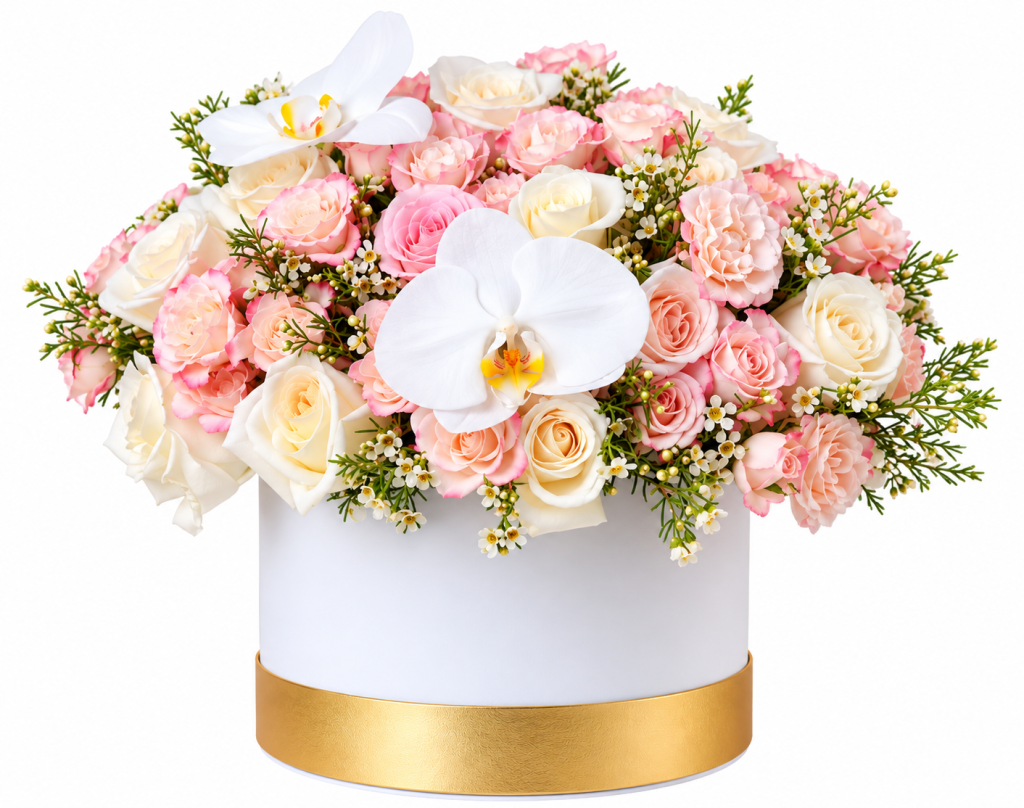Blushing Orchid & Rose Luxury Flower Box