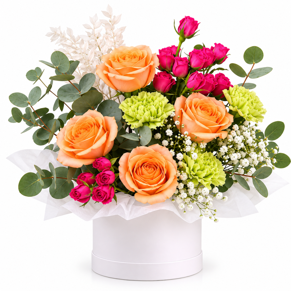 Peach Blossom Romance Luxury Flower Box
