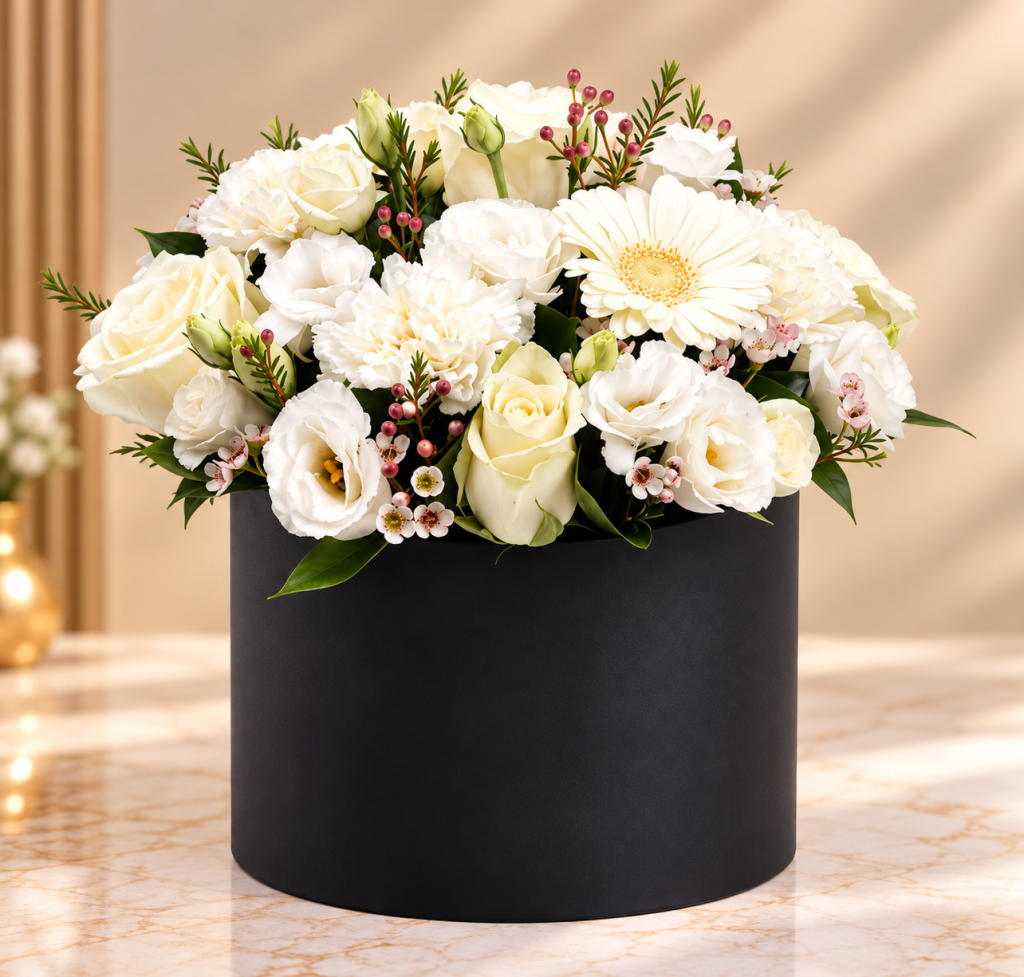 Pure White Elegance Luxury Flower Box