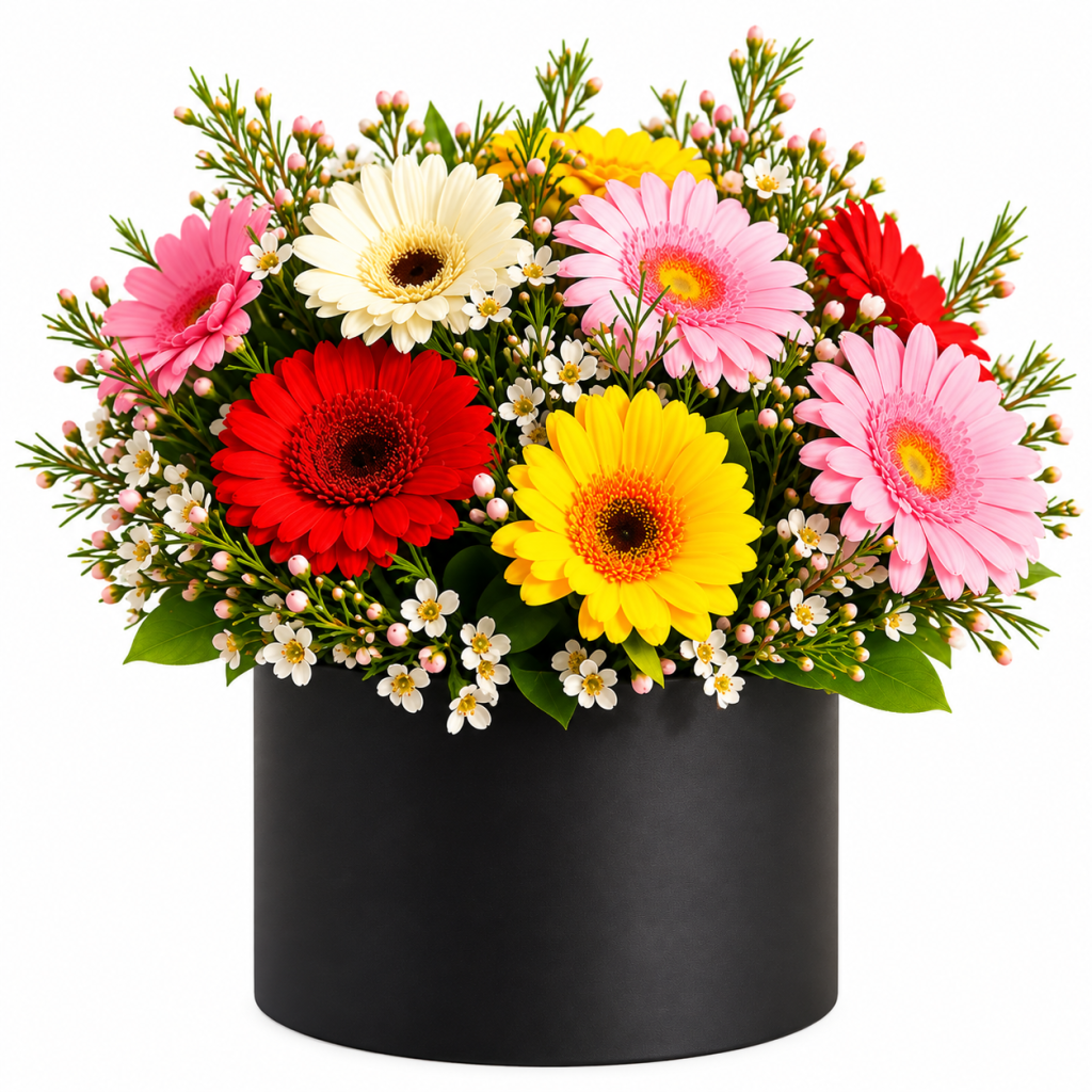 Rainbow Gerbera Delight Flower Box