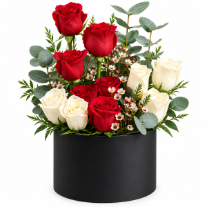 Eternal Love Red & White Rose Box