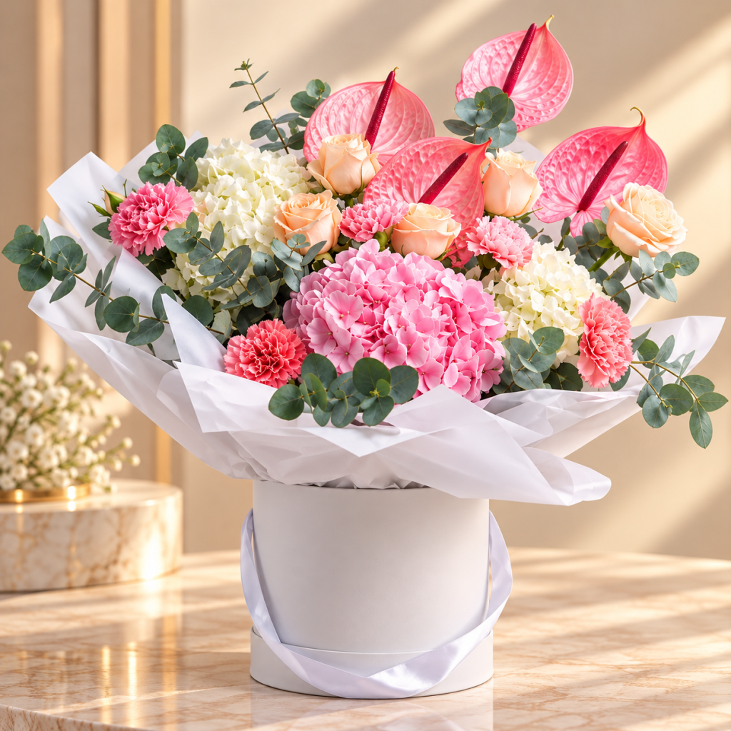 Pink Paradise Anthurium Luxury Flower Box