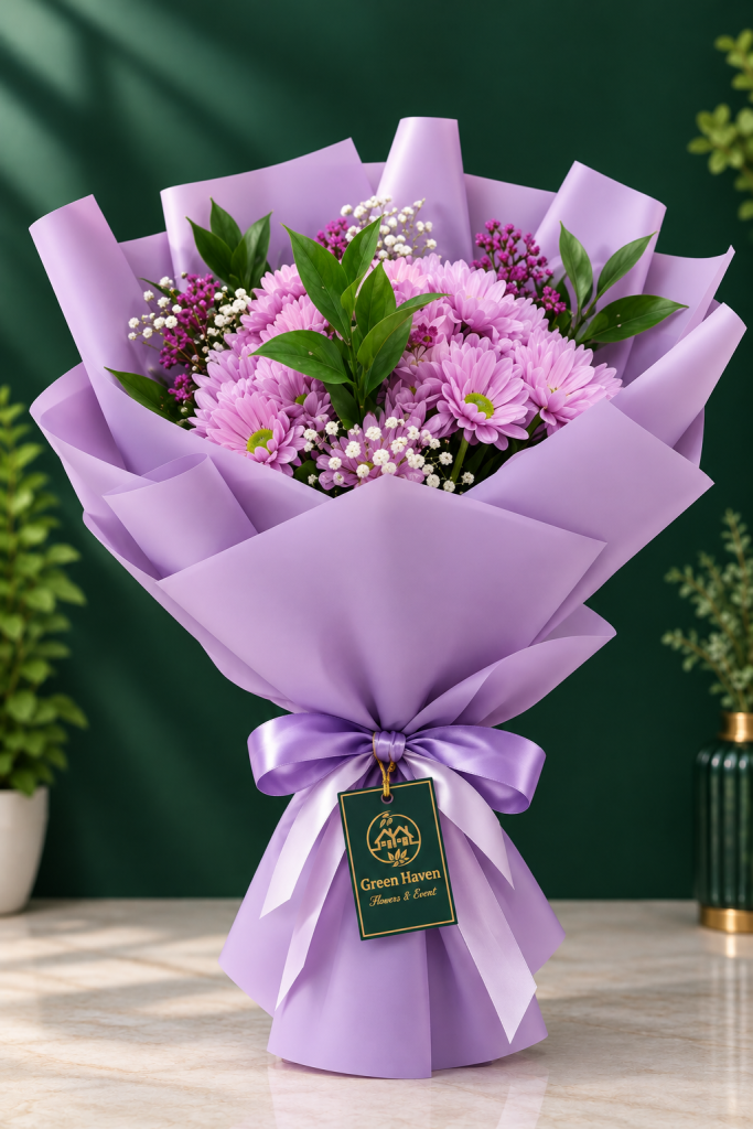 Purple Chrysanthemum Bouquet 💜